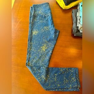 Women's navy and gold Splatter leggings